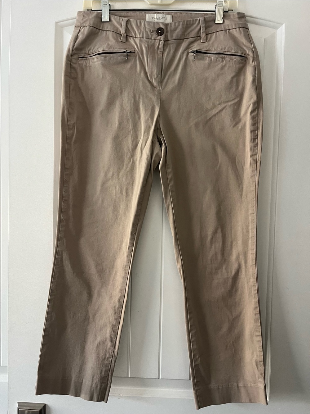 Talbots Petite Straight-Leg Pants in Taupe